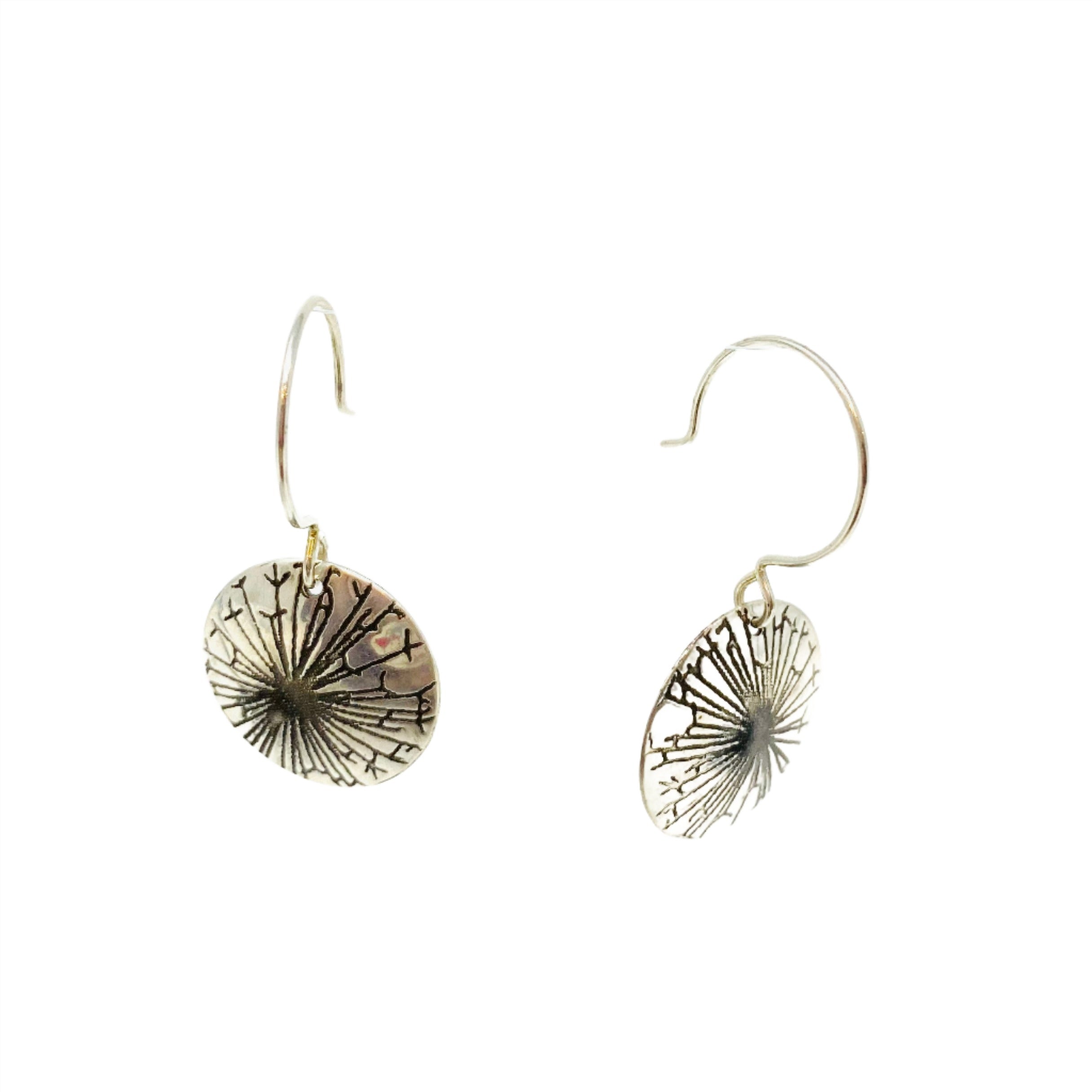 Silver Dandelion Earrings