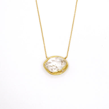 gold quartz necklace