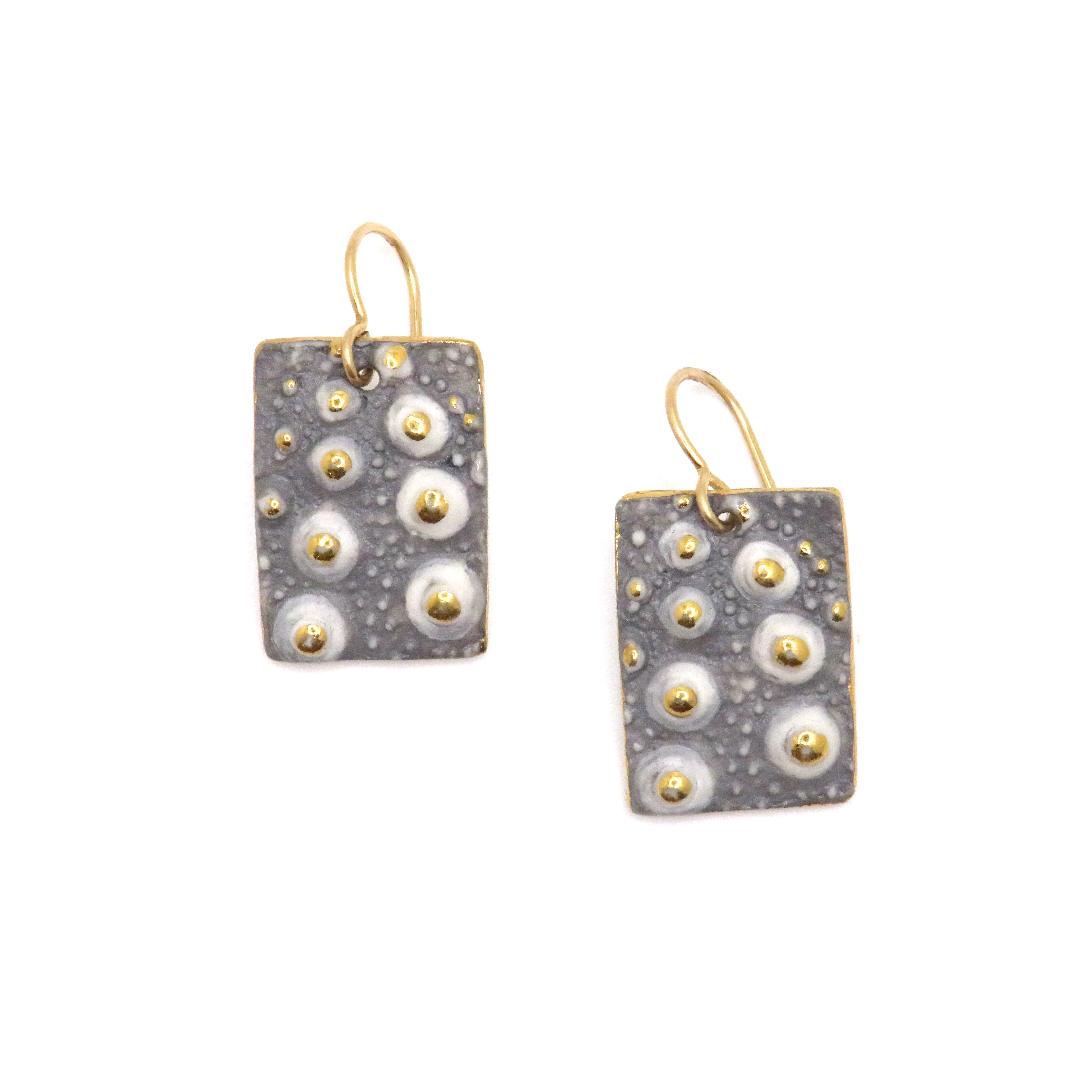 grey square earrings