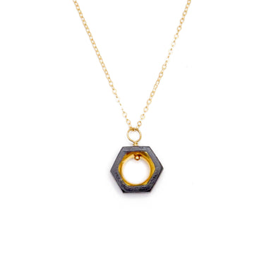 gold honeycomb pendant