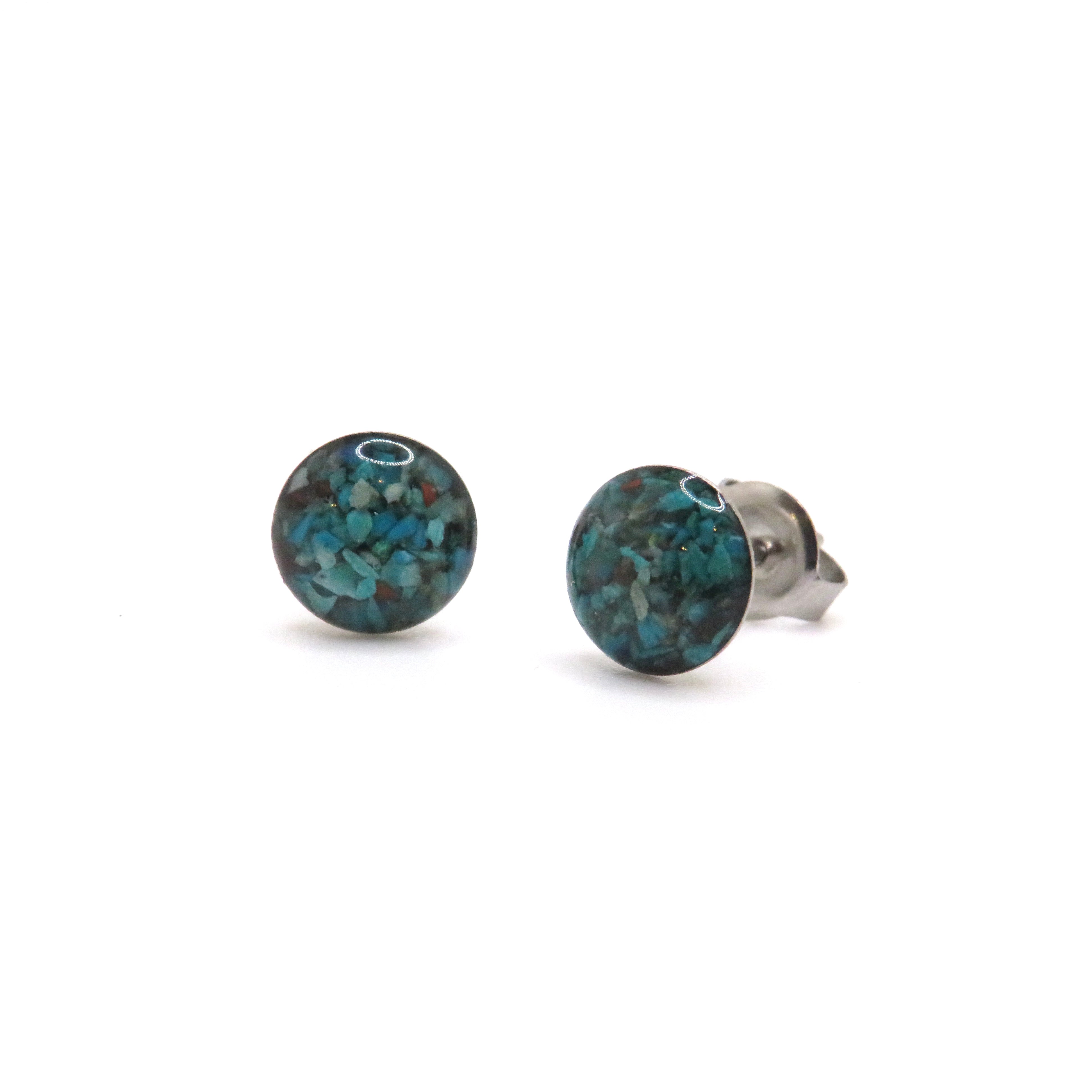 Blue gemstone stud earrings