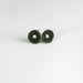 Pair of black stud earrings with clear gemstones 