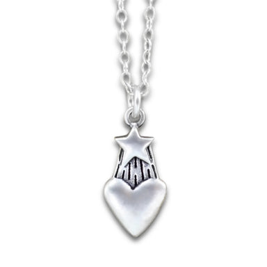 shooting star with heart necklace