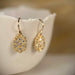 Gold clustered earrings with gemstones 