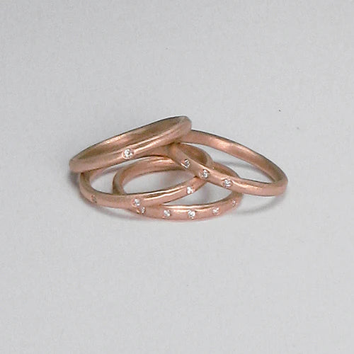 14K Rose Gold Diamond Pod Band