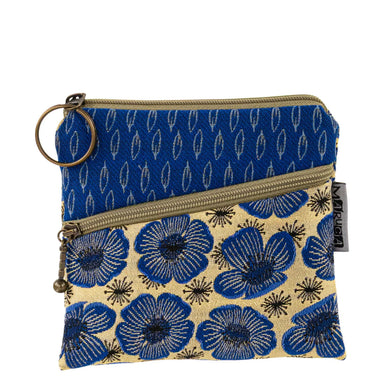 Funny Roo Pouch with a top zip for cards and cash, showing off its diagonal side zip for coins and a key ring, perfect for dudes who love quirky bags.