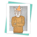 Fox with party hat greeting card