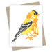 bird wearing a scarf greeting card