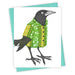 Black bird wearing hawaiian shirt greeting card