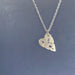 Silver heart pendant with diamond necklace