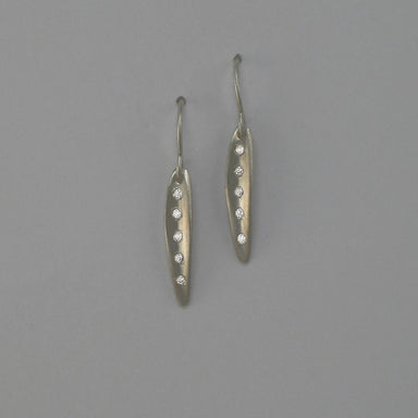 Silver earrings with small diamonds 