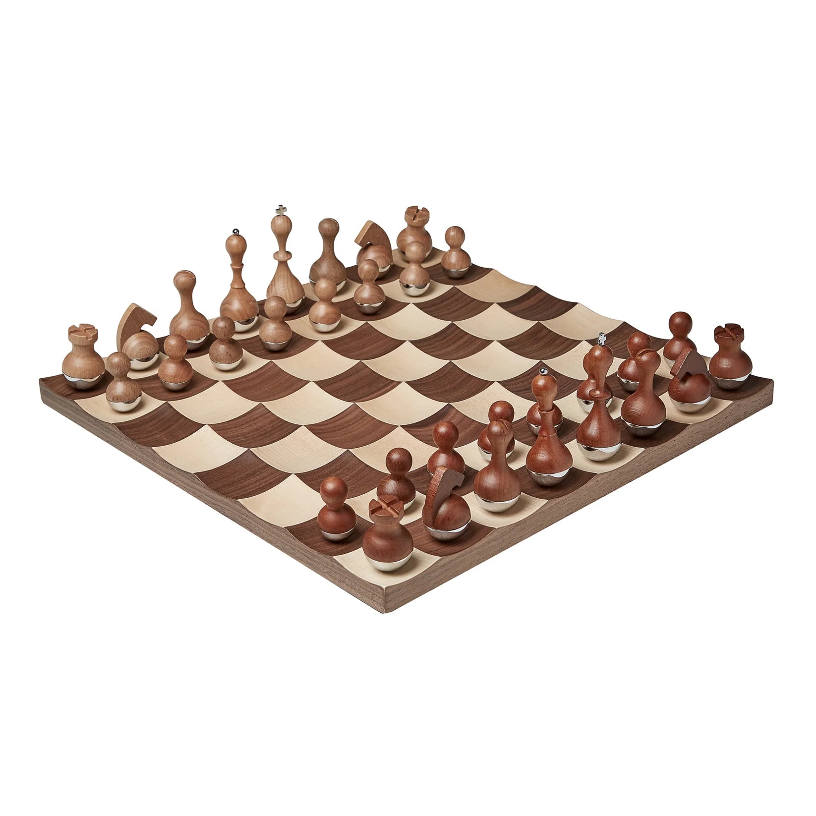 Wobble Walnut Chess Set