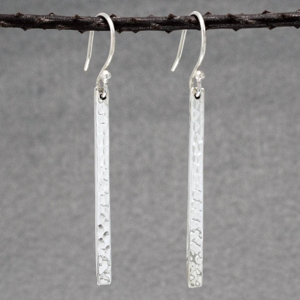 long silver dangle earrings