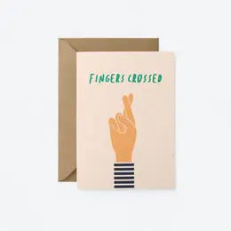 fingers crossed greeting card