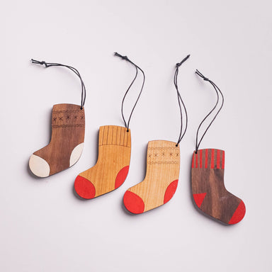 wood sock ornament