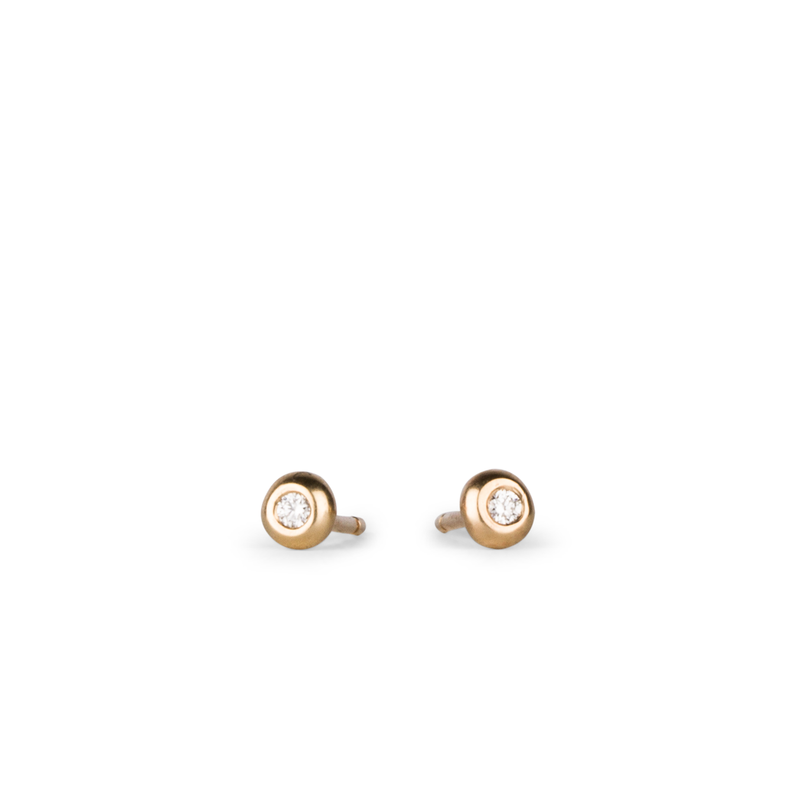 yellow gold Diamond Stud Earrings
