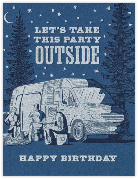 Let's take this party outside greeting card