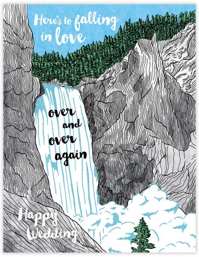 Here's to falling in love greeting card