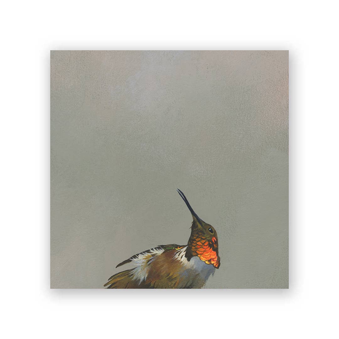 hummingbird print on wood