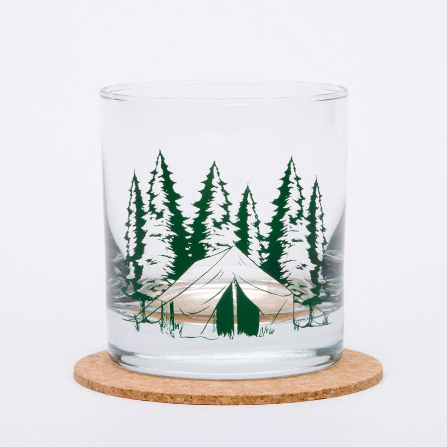 camping drinking glass