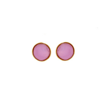 bronze pink glass earrings