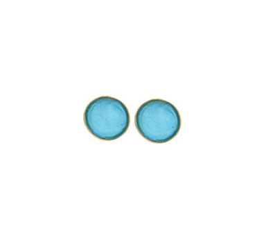 bronze blue glass earrings