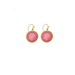 pink glass bronze earrings