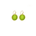 green glass bronze earrings