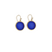 blue glass bronze earrings