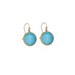aqua glass bronze earrings