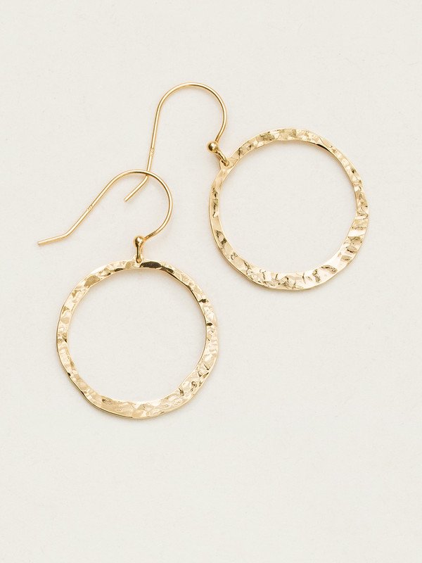 gold hammered hoop earrings