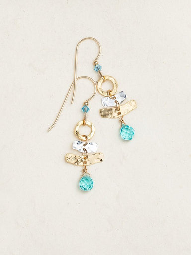 gold and silver swarovski earrings