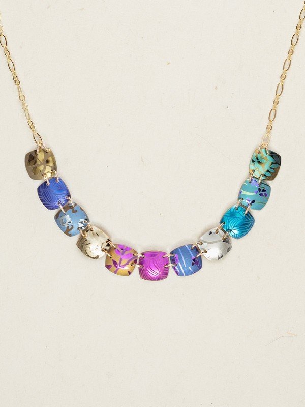 gold filled printed necklace