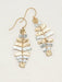 gold and silver dangle earring
