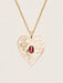 garnet heart gold necklace
