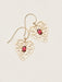 garnet heart gold earrings