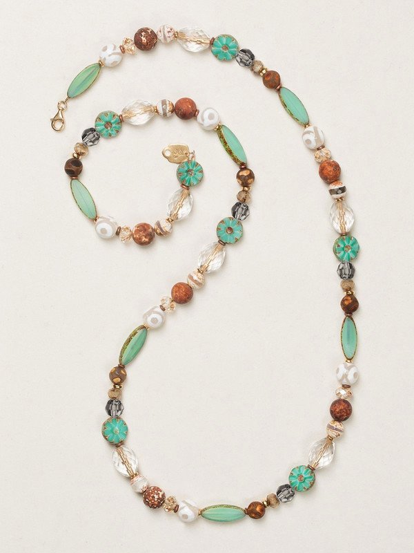 glass bead boho necklace