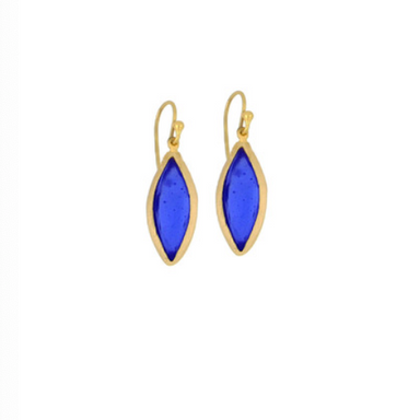 blue stone drop earrings