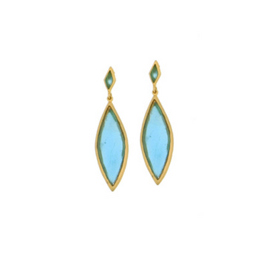 aqua drop earrings