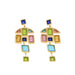 gold mosaic earrings