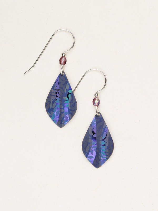 purple leaf earrings