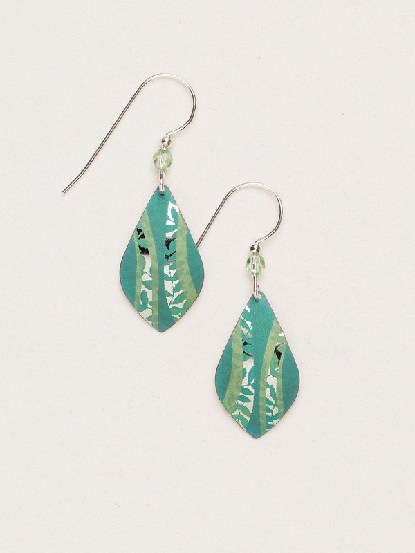 green leaf earrings
