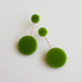 handmade green circle acrylic earrings