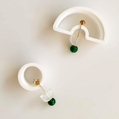 acrylic and jade earrings