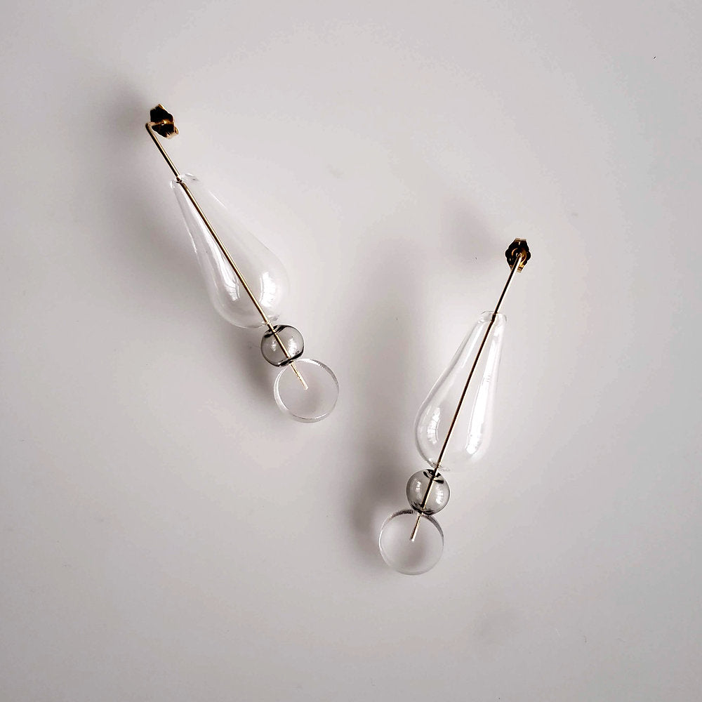 glass water drop earrings