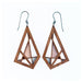 geometric shaped wood earrings