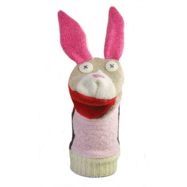 bunny wool hand puppet
