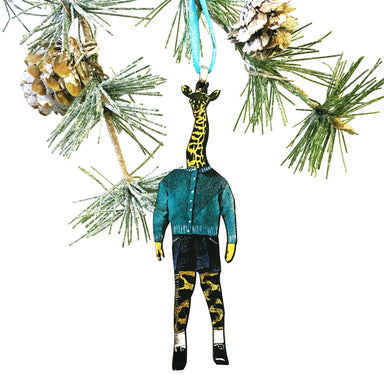 giraffe wood ornament