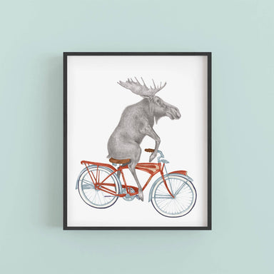 Moose art print framed