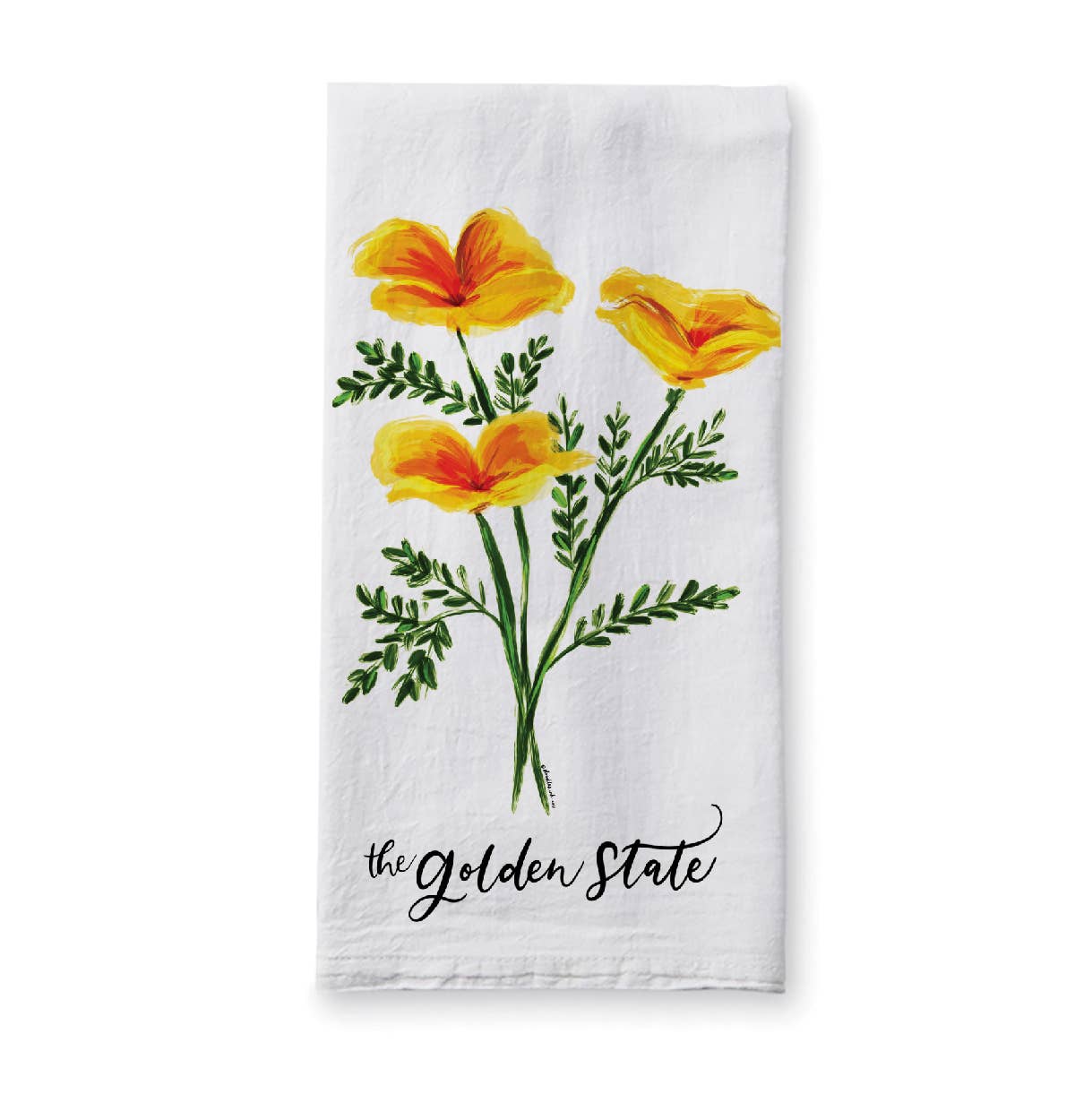 Golden State Poppies Tea Towel -  Color